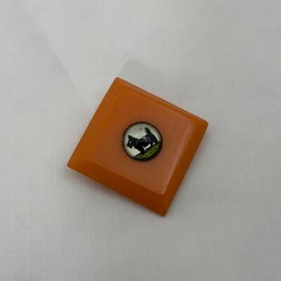.58. Vintage | Butterscotch Bakelite | Scotty Dog Brooch | 1930s