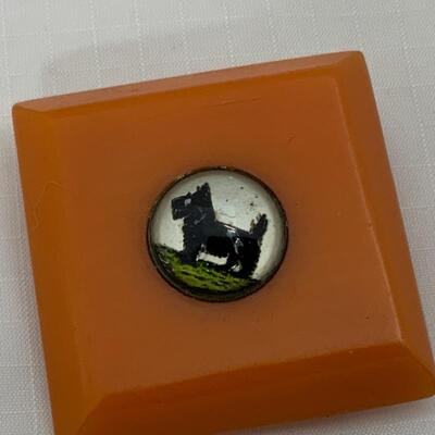 .58. Vintage | Butterscotch Bakelite | Scotty Dog Brooch | 1930s