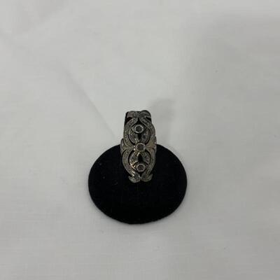 .60. Art Deco | Indian | Sterling & White Sapphire Ring