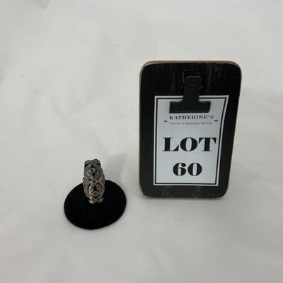 .60. Art Deco | Indian | Sterling & White Sapphire Ring