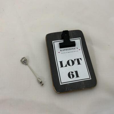 .61. Art Deco | Platinum, Diamond & Sapphire | Stick Pin