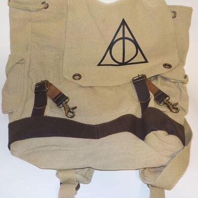 Deadly Hallows Harry potter Nap Sack with leather strapes.