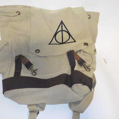 Deadly Hallows Harry potter Nap Sack with leather strapes.