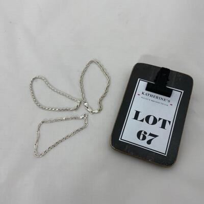 .67. Three Sterling Marked Bracelets