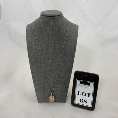.68. Sterling Locket | 24â€ Sterling Chain