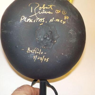 Native american doll and Robert Rivera signed buffalo gourd rattle. KWA kachina doll.