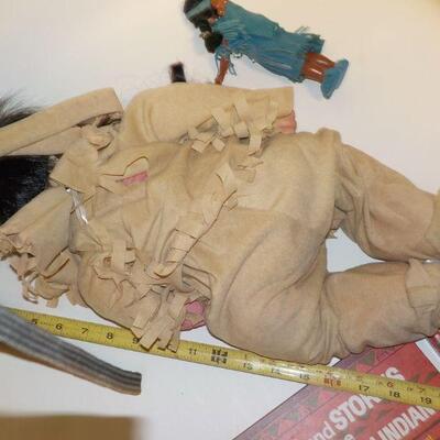 hand crafted native american indian doll with mini doll.
