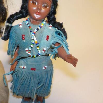 hand crafted native american indian doll with mini doll.