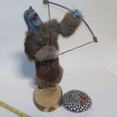 Wolf Warrior signed hand pottery