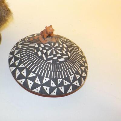 Wolf Warrior signed hand pottery