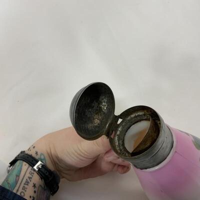 .82. Antique | Hand Painted | Glass Syrup Server