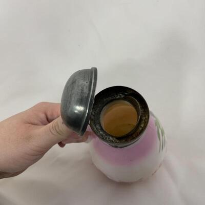.82. Antique | Hand Painted | Glass Syrup Server