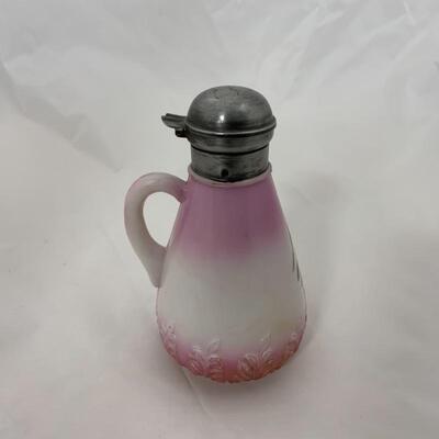 .82. Antique | Hand Painted | Glass Syrup Server