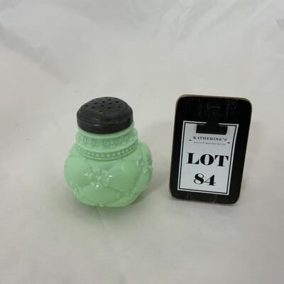.84. Antique | Green Jadite-Toned Glass Sugar Shaker
