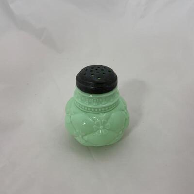 .84. Antique | Green Jadite-Toned Glass Sugar Shaker