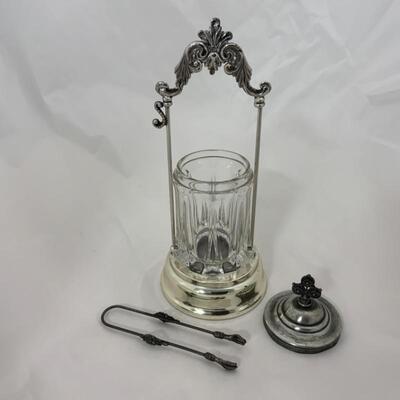 .86. Antique | Pickle Castor | Married Set | Fleur-de-Lis