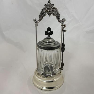 .86. Antique | Pickle Castor | Married Set | Fleur-de-Lis