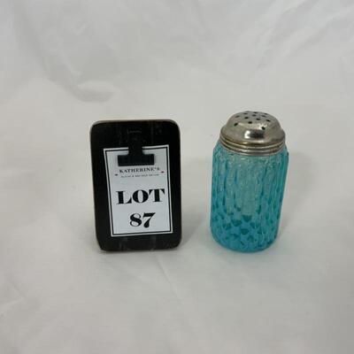 .87.  Antique | Blue Opalescent Sugar Shaker
