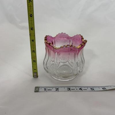 .88. Antique | Crystal Cranberry & Gilded Spooner