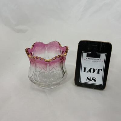 .88. Antique | Crystal Cranberry & Gilded Spooner