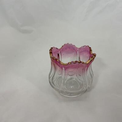 .88. Antique | Crystal Cranberry & Gilded Spooner