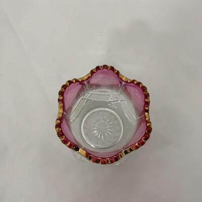 .88. Antique | Crystal Cranberry & Gilded Spooner
