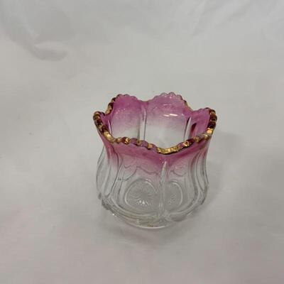 .88. Antique | Crystal Cranberry & Gilded Spooner