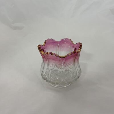 .88. Antique | Crystal Cranberry & Gilded Spooner
