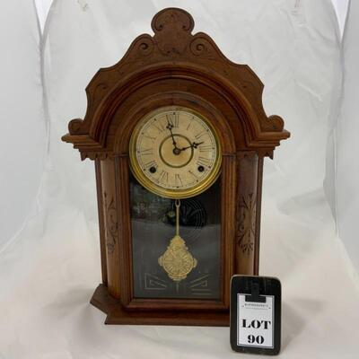 .90. Antique | Gingerbread Mantle Clock | Gilbert