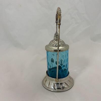 .91. Antique | Blue Thumb-Print Pickle Castor | PairPoint