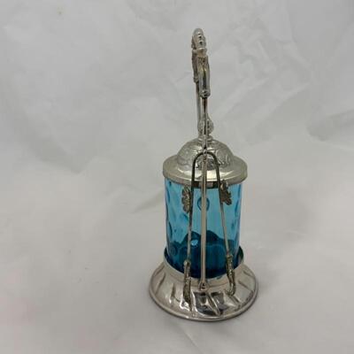 .91. Antique | Blue Thumb-Print Pickle Castor | PairPoint