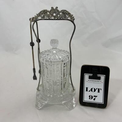 .97. Antique | Crystal Base Pickle Castor