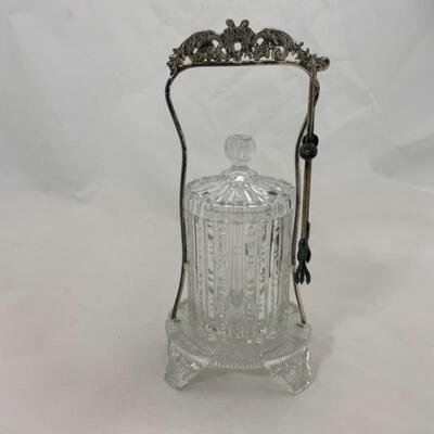 .97. Antique | Crystal Base Pickle Castor