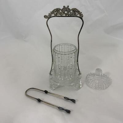 .97. Antique | Crystal Base Pickle Castor
