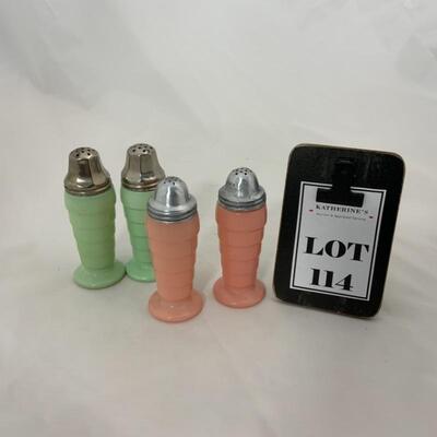 .114. Vintage | Fired-On ModernTone Salt & Pepper Shakers