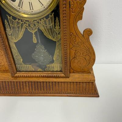 .117. Antique | Victorian Gingerbread Mantle Clock | Gilbert