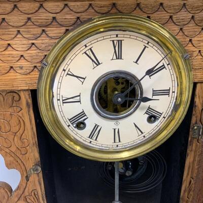 .117. Antique | Victorian Gingerbread Mantle Clock | Gilbert