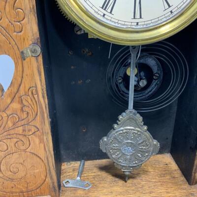 .117. Antique | Victorian Gingerbread Mantle Clock | Gilbert