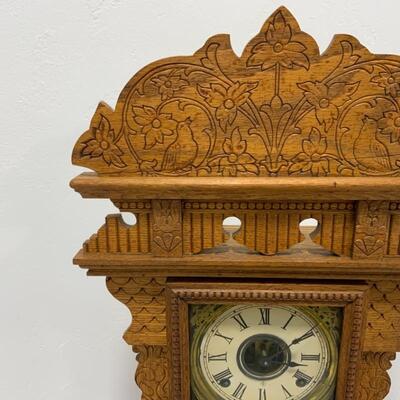 .117. Antique | Victorian Gingerbread Mantle Clock | Gilbert