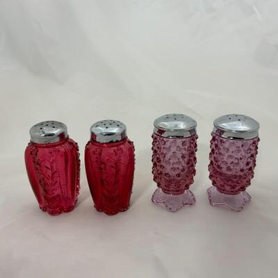 .118. Vintage | Cranberry Salt and Pepper Sets | Fenton