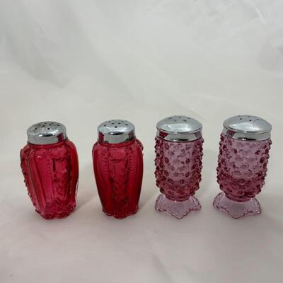 .118. Vintage | Cranberry Salt and Pepper Sets | Fenton