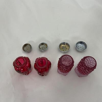 .118. Vintage | Cranberry Salt and Pepper Sets | Fenton