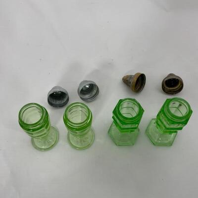 .119. Green Depression Glass Salt & Pepper Shakers