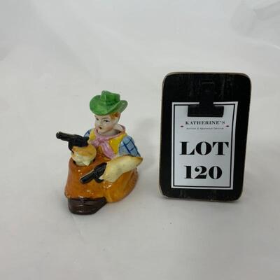 .120. Vintage | Nodder Cowboy and Gun | Salt & Pepper