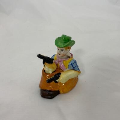 .120. Vintage | Nodder Cowboy and Gun | Salt & Pepper