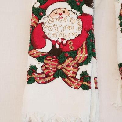 Lot 9: New/Old Stock (6) Vintage Santa Hand Towels 