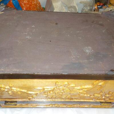 Treasure/ Jewlery Chest 12in x 10 x 6 Hand Carved Wood.