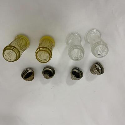 .123. Antique | Clear & Amber | Depression Glass | Salt & Pepper Shakers