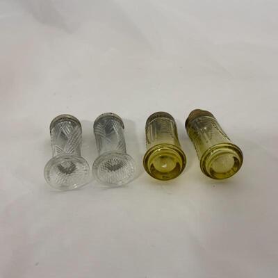 .123. Antique | Clear & Amber | Depression Glass | Salt & Pepper Shakers