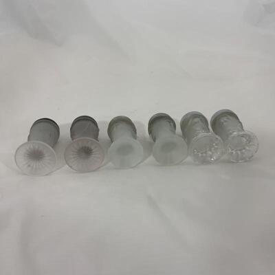 .126. Vintage | MOMA | Triple Face | Hand Stem | Satin Glass Salt & Peppers